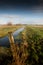 Fenland landscape and dramatic sky