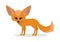 Fennec Fox Cartoon Icon in Flat Design