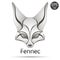 Fennec Fox head logo. Stock vector