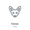 Fennec outline vector icon. Thin line black fennec icon, flat vector simple element illustration from editable desert concept