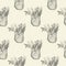 Fennel ink sketch seamless pattern. Monochrome food ingredient wallpaper.