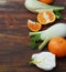Fennel Vegetable . Fennel and Orange Citrus Fruit over Wooden Background. Healthy Vegetarian Food.