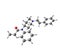 Fentanyl molecular structure on white background