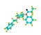 Fentanyl molecular structure on white background