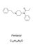 Fentanyl, synthetic opioid, chemical formula and skeletal structure