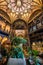 Ferenciek tere in budapest, the interior of the historic hotel building PÃ¡risi Passage CafÃ© & Brasserie incredibly beautiful