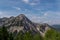 Ferlacher Spitze - View on the summit of Mittagskogel with the alpine mountain chains in Carinthia, Austria