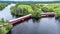 Ferme-Rouge (Mont-Laurier) twin covered bridges. Build in 1903 over the Lievre river. Laurentides