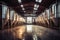 Fermentation mash vats or boiler tanks in a brewery factory. Brewery plant interior. Factory for the production of beer. Modern