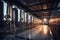 Fermentation mash vats or boiler tanks in a brewery factory. Brewery plant interior. Factory for the production of beer. Modern