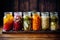 Fermented vegetables in jars. Generative AI