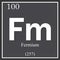 Fermium chemical element, dark square symbol