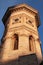 Fermo town, Italy. Old clock tower facade