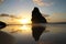 Fernando de Noronha Brazilian Beach during sunset - cacimba do padre