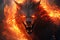 Ferocious Fiery wolf fantasy. Generate Ai