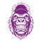 Ferocious Gorilla Newer version vector in Purple color