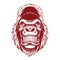 Ferocious Gorilla Vector in design in red color