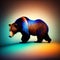 ferocious grizzly bear On a clean background. generative AI