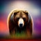 ferocious grizzly bear On a clean background. generative AI