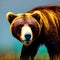 ferocious grizzly bear On a clean background. generative AI