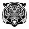 Ferocious tiger head - hand drawn - vector illustration - Out line