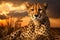 Ferocious Wild cheetah animal nature. Generate Ai