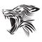 ferocious wolf tattoo. Vector illustration decorative design