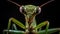 Ferociously Agitated Mantis Displaying Intense Emotions in its Natural Habitat