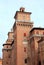 Ferrara, FE, Italy - November 3, 2018: Medieval castle called Castello Estense