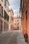 Ferrara, old narrow street, Italy