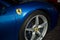 Ferrari 488 spider blue close up