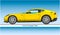 Ferrari 812 Superfast sport car model, silhouette yellow coloured, vector illustration