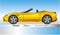 Ferrari California Spider, classic and vintage sport car, yellow colured vector