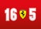 Ferrari Formula 1 race numbers 16 and 5 with scuderia logo