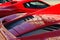 Ferrari modern sport car aerodynamic details of the bodywork, Italy