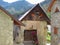 Ferrere - Old decorative stone houses in small remote alpine village of Ferrere in valley Valle Stura, Italy