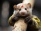 Ferret firefighter sliding on tiny fire pole