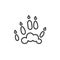 Ferret paw print line icon