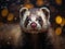 Ferret portrait created with Generative AI technology
