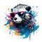 Ferret with Sunglasses in Expressive Pose with Splashes. Perfect for Posters and Web.