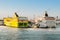 The ferries of company Tallink in the port of Tallinn in winter