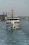 Ferries of istanbul, also known as vapur. Marmara sea and Istanbul cityscape in the background. Bosphorus ride