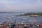 Ferries sail through the Bosphorus, Istanbul, Turkey