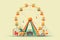 Ferries wheel, carousel, enjoyment. Enjoyment. AI generative