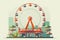 Ferries wheel, carousel, enjoyment. Enjoyment. AI generative