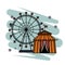 Ferries wheel icon pop art