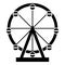 Ferris wheel Amusement in park on attraction icon black color vector illustration flat style image