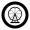Ferris wheel Amusement in park on attraction icon in circle round black color vector illustration flat style image