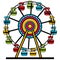 Ferris Wheel Amusement Park Cartoon Icon