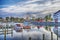 Ferris Wheel, amusement park and ferry boat in Schwerin Lake